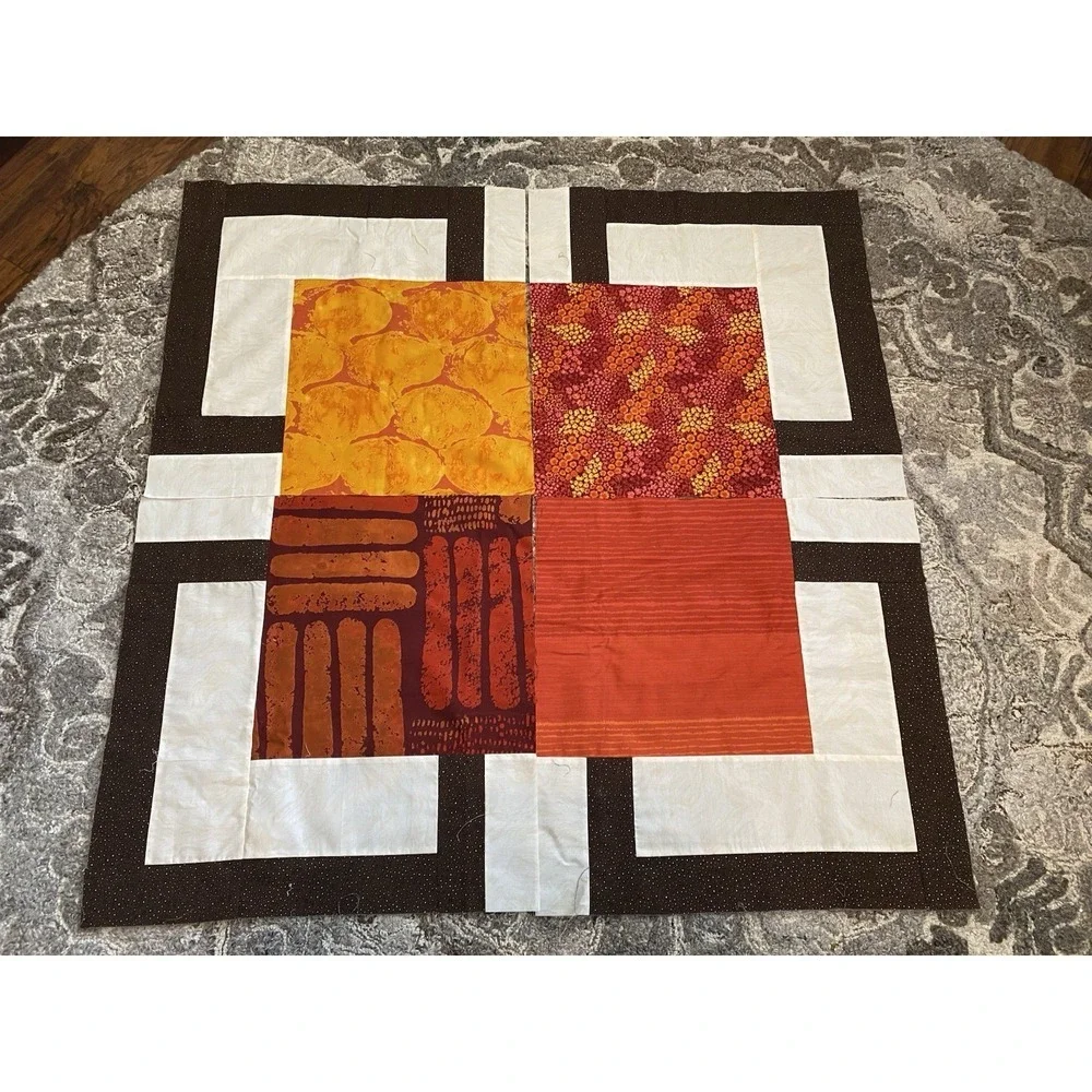 Handmade Lot 12 Quilt Squares Scrappy 18